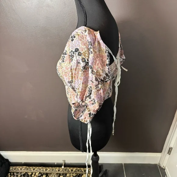 Anthropologie Smocked Floral Puff Sleeve Top NWT | Size XS | Cottagecore - Picture 3 of 6